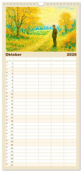 Produktbild: Familienplaner 2026 - Rainer Maria Rilke. Sein Leben, seine Werke mit 5 Spalten (Wandkalender, 21 x 45 cm) CALVENDO