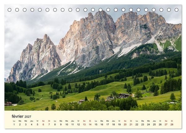 Produktbild: Un voyage dans les Dolomites (Calendrier de bureau 2027 DIN A5 vertical), CALVENDO calendrier mensuel