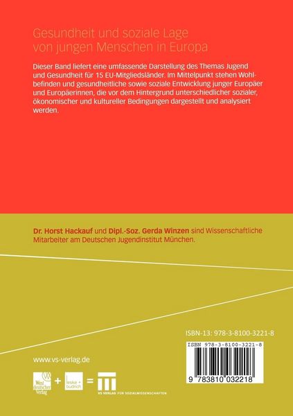 Produktbild: Gesundheit und soziale Lage von jungen Menschen in Europa