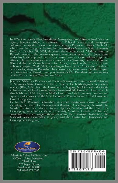 Produktbild: What does Russia really want from Africa? Interrogating Russia's re-awakened interest in Africa