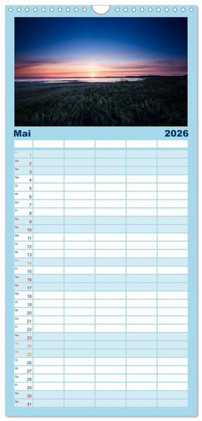 Produktbild: Familienplaner 2026 - Noch mehr F&ouml;hrweh - Insel F&ouml;hr mit 5 Spalten (Wandkalender, 21 x 45 cm) CALVENDO