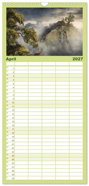 Produktbild: Familienplaner 2027 - Vom Zauber der Einsamkeit mit 5 Spalten (Wandkalender, 21 x 45 cm) CALVENDO