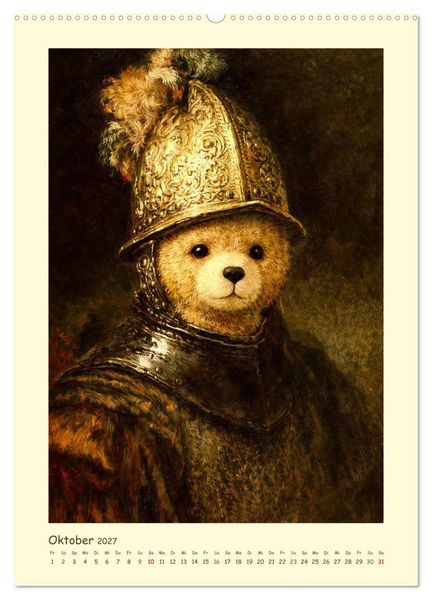 Produktbild: Teddy Kunstgalerie (Wandkalender 2027 DIN A2 hoch), CALVENDO Monatskalender