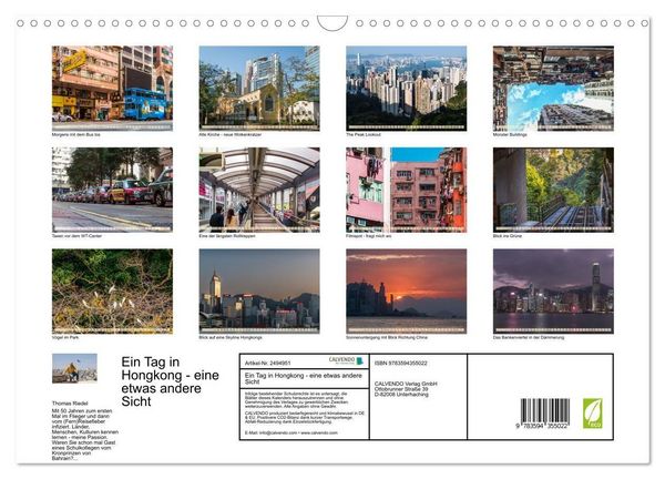 Produktbild: Ein Tag in Hongkong - eine etwas andere Sicht (Wandkalender 2027 DIN A3 quer), CALVENDO Monatskalender