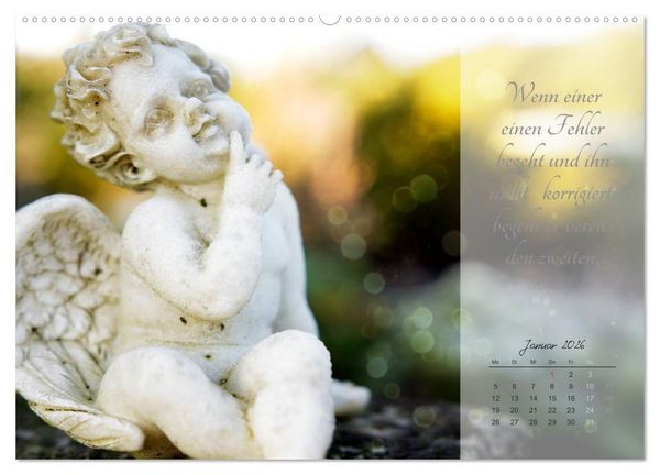 Produktbild: Engel - Tr&auml;ume und Zitate (hochwertiger Premium Wandkalender 2026 DIN A2 quer), Kunstdruck in Hochglanz
