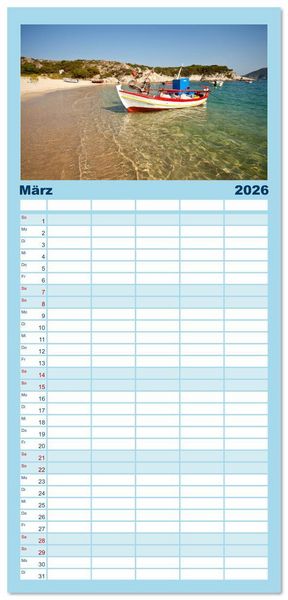 Produktbild: Familienplaner 2026 - Griechenland mit 5 Spalten (Wandkalender, 21 x 45 cm) CALVENDO