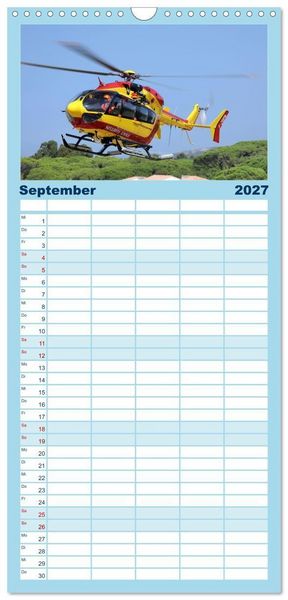 Produktbild: Familienplaner 2027 - Helikopter in der Luft 2.0 mit 5 Spalten (Wandkalender, 21 x 45 cm) CALVENDO