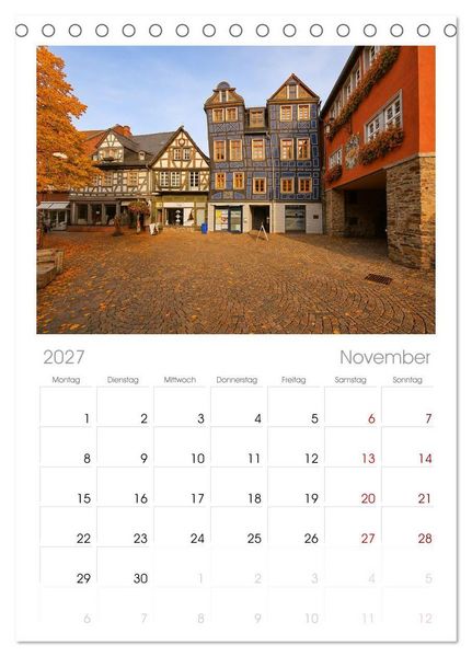 Produktbild: Tischplaner 2027 - Idstein und seine Fachwerkh&auml;user (A5 Tischkalender zum Aufstellen) CALVENDO