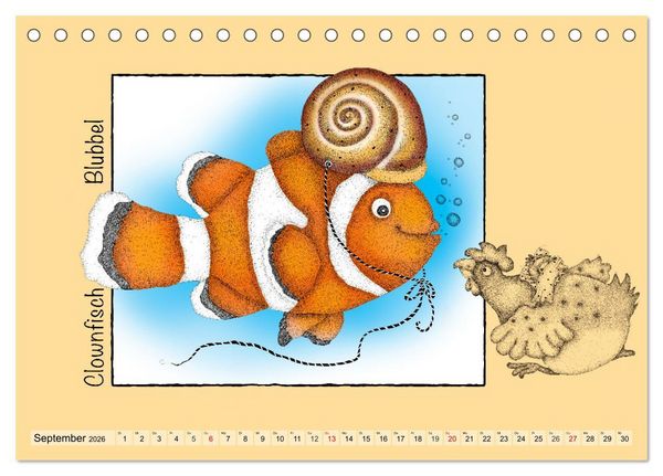 Produktbild: Kater Mizzimo und seine Freunde (Tischkalender 2026 DIN A5 quer), CALVENDO Monatskalender