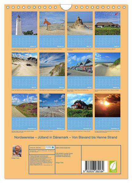 Produktbild: Nordseereise &ndash; J&uuml;tland in D&auml;nemark &ndash; Von Blavand bis Henne Strand (Wandkalender 2026 DIN A4 hoch), CALVENDO Monatskalender