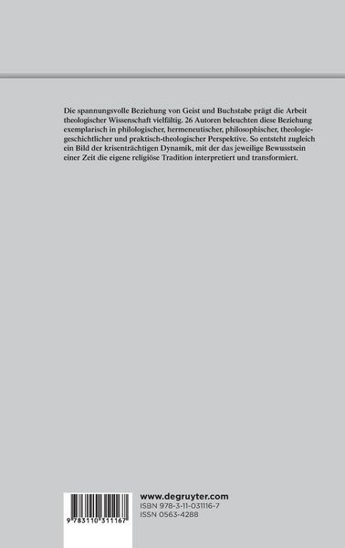 Produktbild: Geist und Buchstabe
