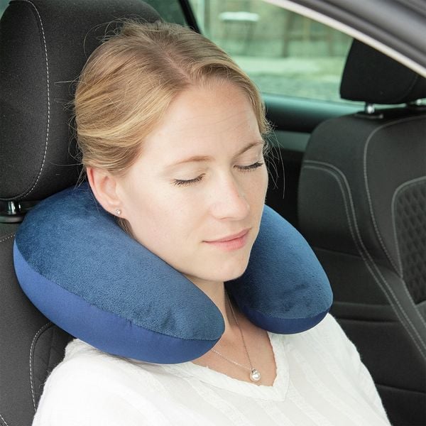 Produktbild: Reisekissen mit Nackenst&uuml;tze, komfortables 2-in-1 Reise-Kopfkissen mit st&uuml;tzendem Nackenh&ouml;rnchen