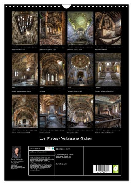 Produktbild: Lost Places - Verlassene Kirchen (Wandkalender 2026 DIN A3 hoch), CALVENDO Monatskalender