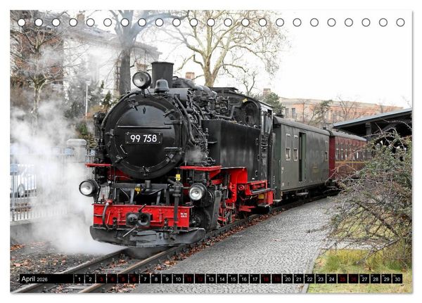 Produktbild: Dampfbahnromantik - Dampfbahnen auf schmaler Spur (Tischkalender 2026 DIN A5 quer), CALVENDO Monatskalender