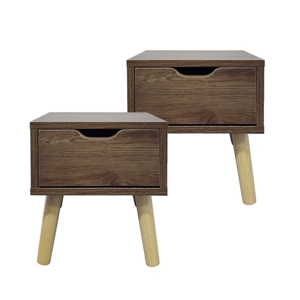 Produktbild: HTI-Living Nachttisch 1 Schublade 2er-Set Thekla Eiche