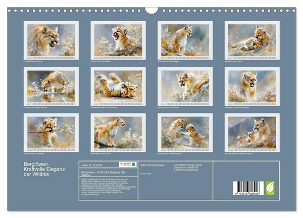 Produktbild: Bergl&ouml;wen. Kraftvolle Eleganz der Wildnis (Wandkalender 2027 DIN A3 quer), CALVENDO Monatskalender