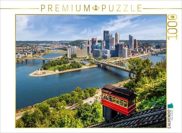 Produktbild: CALVENDO Puzzle Imposante Pittsburgh Skyline mit Duquesne Incline | 1000 Teile Lege-Gr&ouml;&szlig;e 64x48cm Foto-Puzzle f&uuml;r gl&uuml;ckliche Stunden