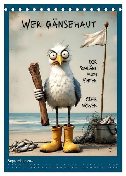 Produktbild: B&ouml;se M&ouml;wen (Tischkalender 2026 DIN A5 hoch), CALVENDO Monatskalender
