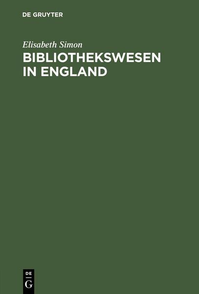 Produktbild: Bibliothekswesen in England