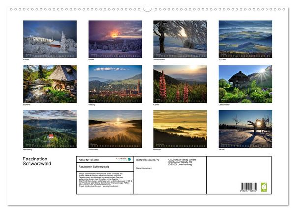 Produktbild: Faszination Schwarzwald (Wandkalender 2026 DIN A2 quer), CALVENDO Monatskalender