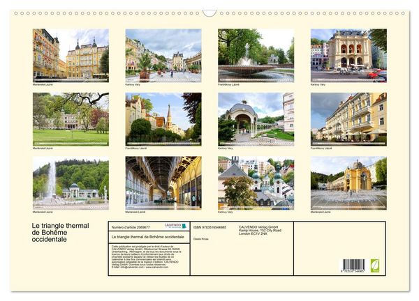 Produktbild: Le triangle thermal de Boh&ecirc;me occidentale (Calendrier mural 2026 DIN A2 vertical), CALVENDO calendrier mensuel