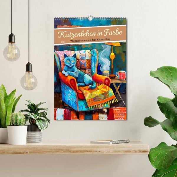 Produktbild: Katzenleben in Farbe - Witzige Szenen aus dem Katzenalltag (Wandkalender 2026 DIN A3 hoch), CALVENDO Monatskalender
