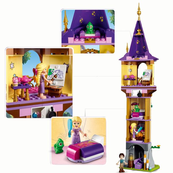 LEGO Disney Princess 43187 Rapunzels Turm, kreatives Set mit Mini-Puppen