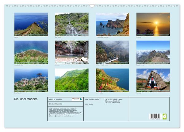 Produktbild: Die Insel Madeira (Wandkalender 2026 DIN A2 quer), CALVENDO Monatskalender