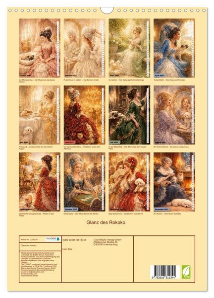 Produktbild: Glanz des Rokoko (Wandkalender 2027 DIN A3 hoch), CALVENDO Monatskalender
