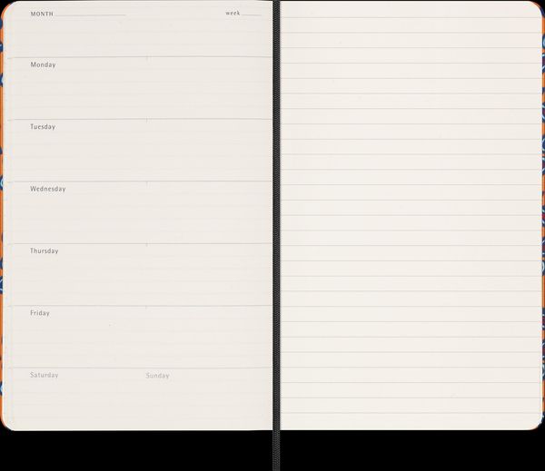 Produktbild: Moleskine Silk Kalender, undatiert, 12 Monate, w&ouml;chentlich, large/A5, fester Einband, orange