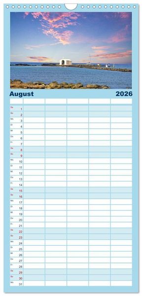 Produktbild: Familienplaner 2026 - Kretas bezaubernder Norden mit 5 Spalten (Wandkalender, 21 x 45 cm) CALVENDO