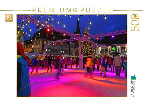 CALVENDO Puzzle Winterlicher Spaß auf dem Marktplatz | 500 Teile Lege-Größe 48 × 36 cm Foto-Puzzle für Erwachsene