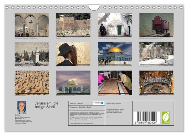 Produktbild: Jerusalem, die heilige Stadt (Wandkalender 2026 DIN A4 quer), CALVENDO Monatskalender