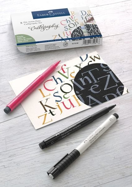 Produktbild: Faber-Castell Tuschestifte Pitt Artist Pens Calligraphy, 8er Etui