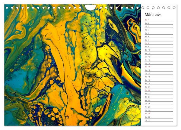 Produktbild: Abstract World - abstrakte Kunst in Acrylflie&szlig;technik (Wandkalender 2026 DIN A4 quer), CALVENDO Monatskalender