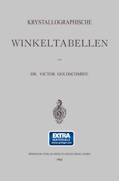 Produktbild: Krystallographische Winkeltabellen
