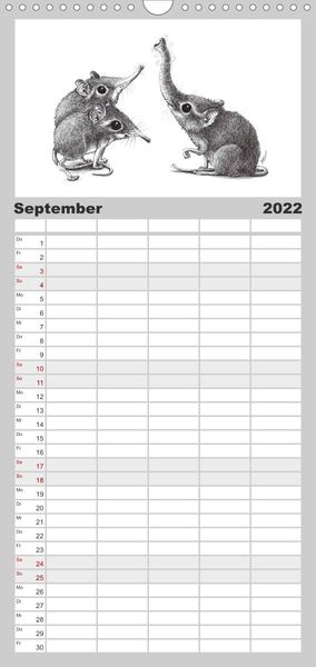 Produktbild: Familienplaner TIERONISCH (Wandkalender 2022 , 21 cm x 45 cm, hoch)