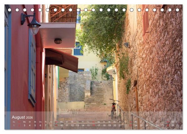 Produktbild: Nafplio &ndash; griechische Perle des Peloponnes (Tischkalender 2026 DIN A5 quer), CALVENDO Monatskalender