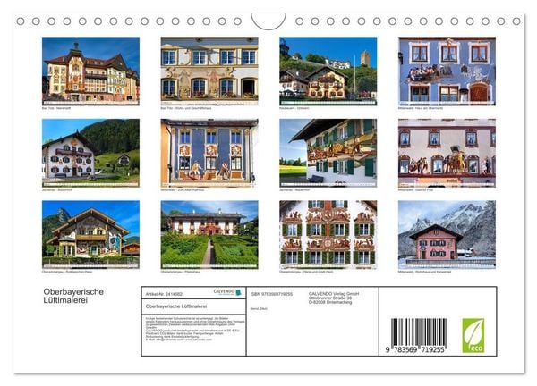 Produktbild: Oberbayerische L&uuml;ftlmalerei (Wandkalender 2027 DIN A4 quer), CALVENDO Monatskalender