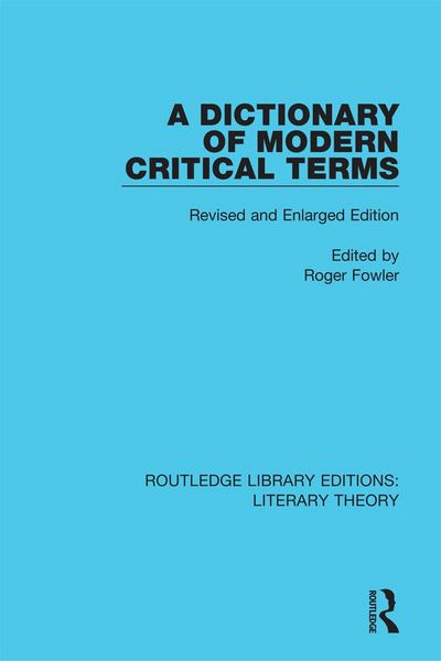 Produktbild: A Dictionary of Modern Critical Terms