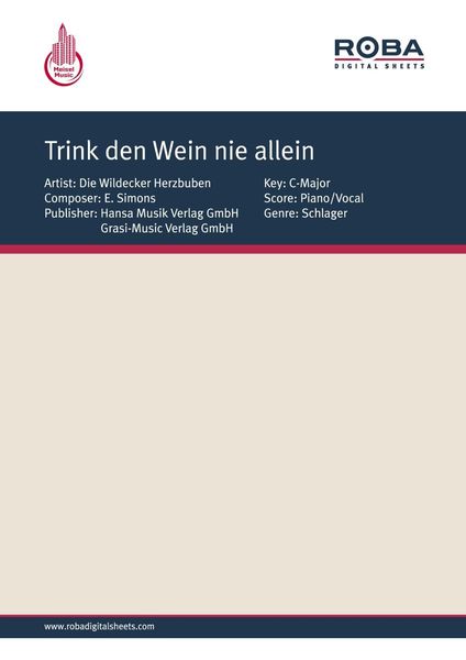 Produktbild: Trink den Wein nie allein