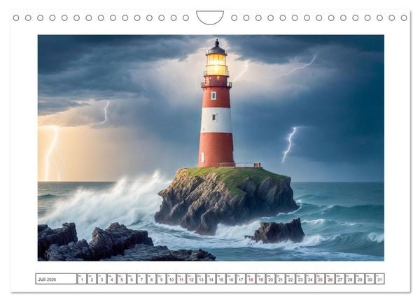Produktbild: Nach Hause finden, die Leuchtt&uuml;rme (Wandkalender 2026 DIN A4 quer), CALVENDO Monatskalender