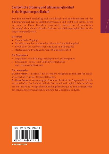 Produktbild: Symbolische Ordnung und Bildungsungleichheit in der Migrationsgesellschaft