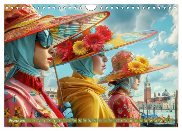 Produktbild: Theatralische surreale Szenen im venezianischen Stil (Wandkalender 2026 DIN A4 quer), CALVENDO Monatskalender