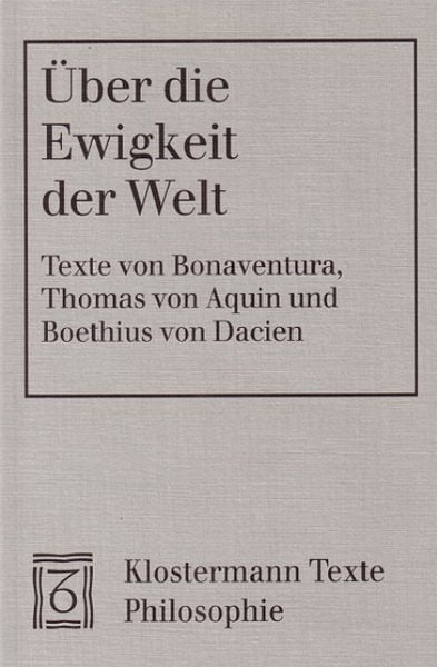 Produktbild: &Uuml;ber die Ewigkeit der Welt