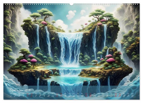 Produktbild: Enchanting waterfalls (High Quality Premium Wall Calendar 2026 DIN A2 landscape),CALVENDO 12 Month Wall Calendar