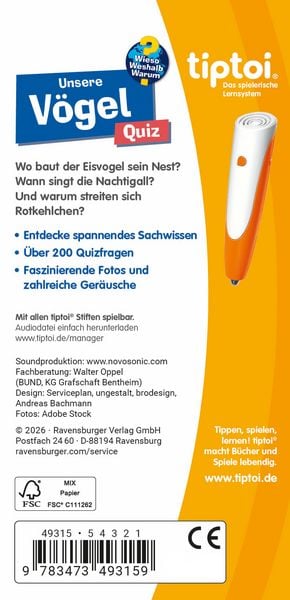 Produktbild: tiptoi&reg; Wieso? Weshalb? Warum? Quiz - Unsere V&ouml;gel
