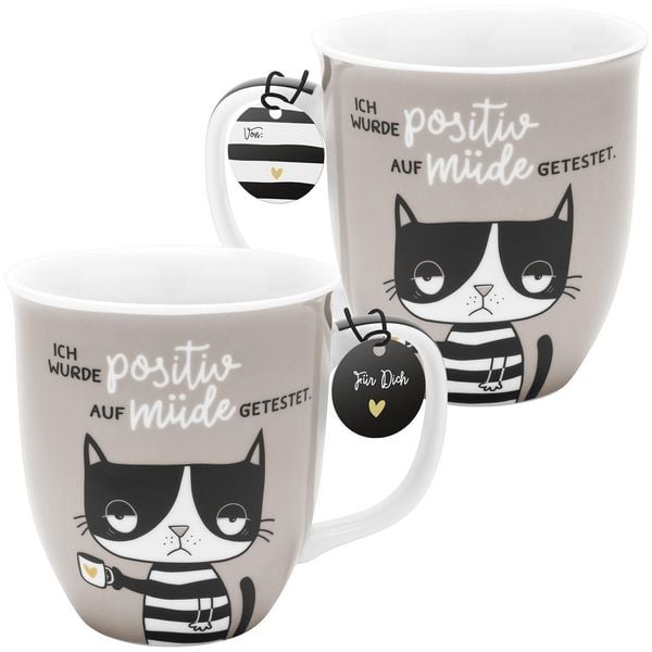 Produktbild: H:)PPY life Tasse 47925 mit Motivdruck "Ich wurde positiv au