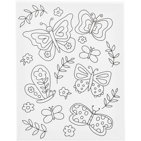 Produktbild: Creativ Company Mal-Leinwand mit Aufdruck, Schmetterlinge, T 1,6 cm, Gr&ouml;&szlig;e 24x30 cm, 360 g, 1 Stk
