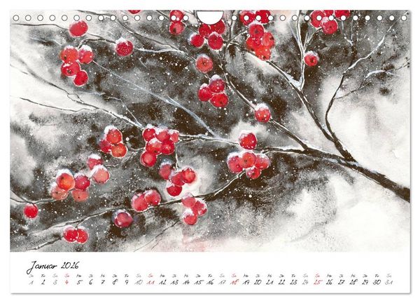 Produktbild: Blumen Bl&uuml;ten Aquarelle (Wandkalender 2026 DIN A4 quer), CALVENDO Monatskalender